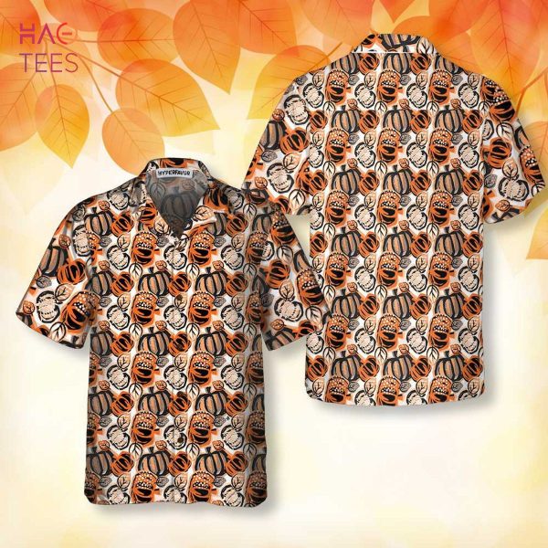 Trendy Painted Thanksgiving Pumpkin Hawaiian Shirt