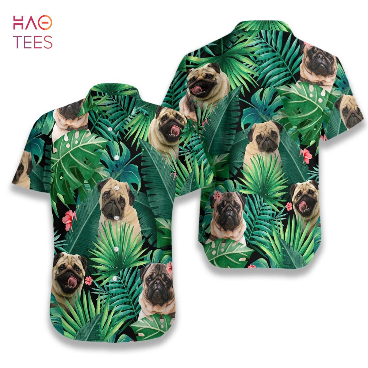 Tropical Pug Hawaiian Shirt Tropical Pug Hawaiian Shirt