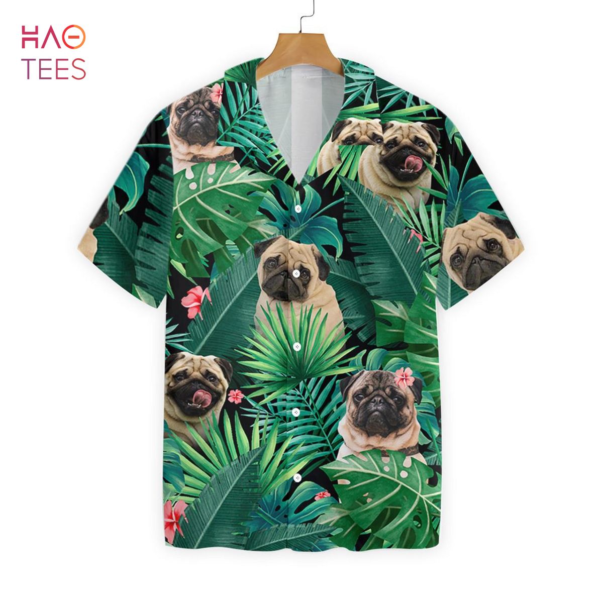 Tropical Pug Hawaiian Shirt Tropical Pug Hawaiian Shirt
