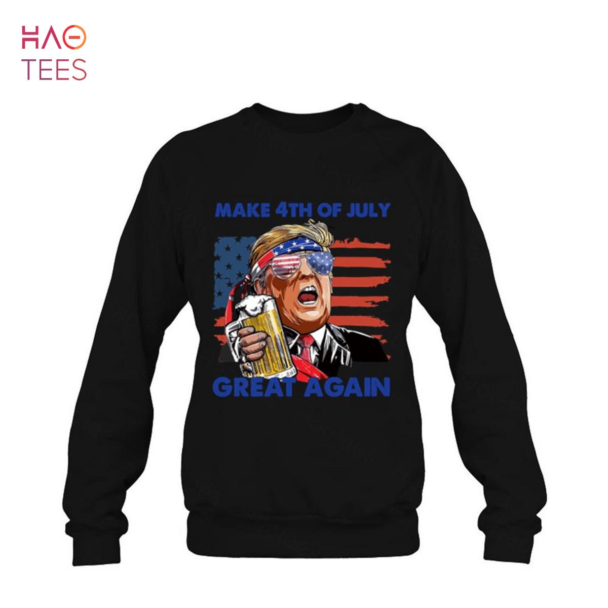 Donald Trump Make 4th of July Great Again Patriotic US Flag Shirt