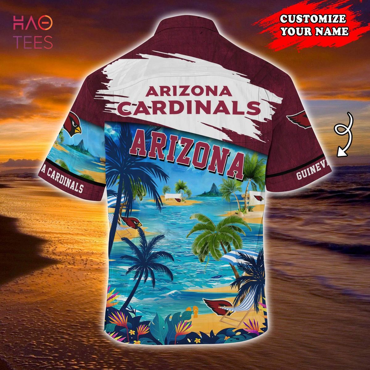 Arizona Cardinals NFL Customized Summer Hawaiian Shirt Arizona Cardinals NFL Customized Summer Hawaiian Shirt