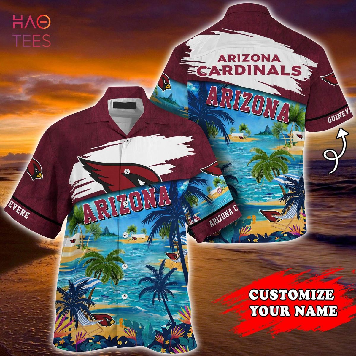 Arizona Cardinals NFL Customized Summer Hawaiian Shirt Arizona Cardinals NFL Customized Summer Hawaiian Shirt