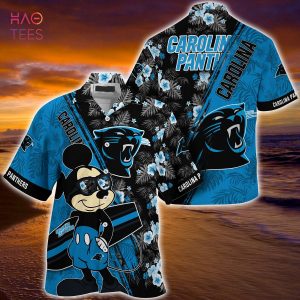 Mickey And Floral Carolina Panthers NFL Summer Hawaiian Shirt