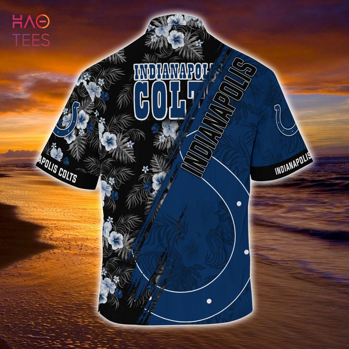 Indianapolis Colts US Flag Pattern Hawaiian Shirt, NFL Gifts for