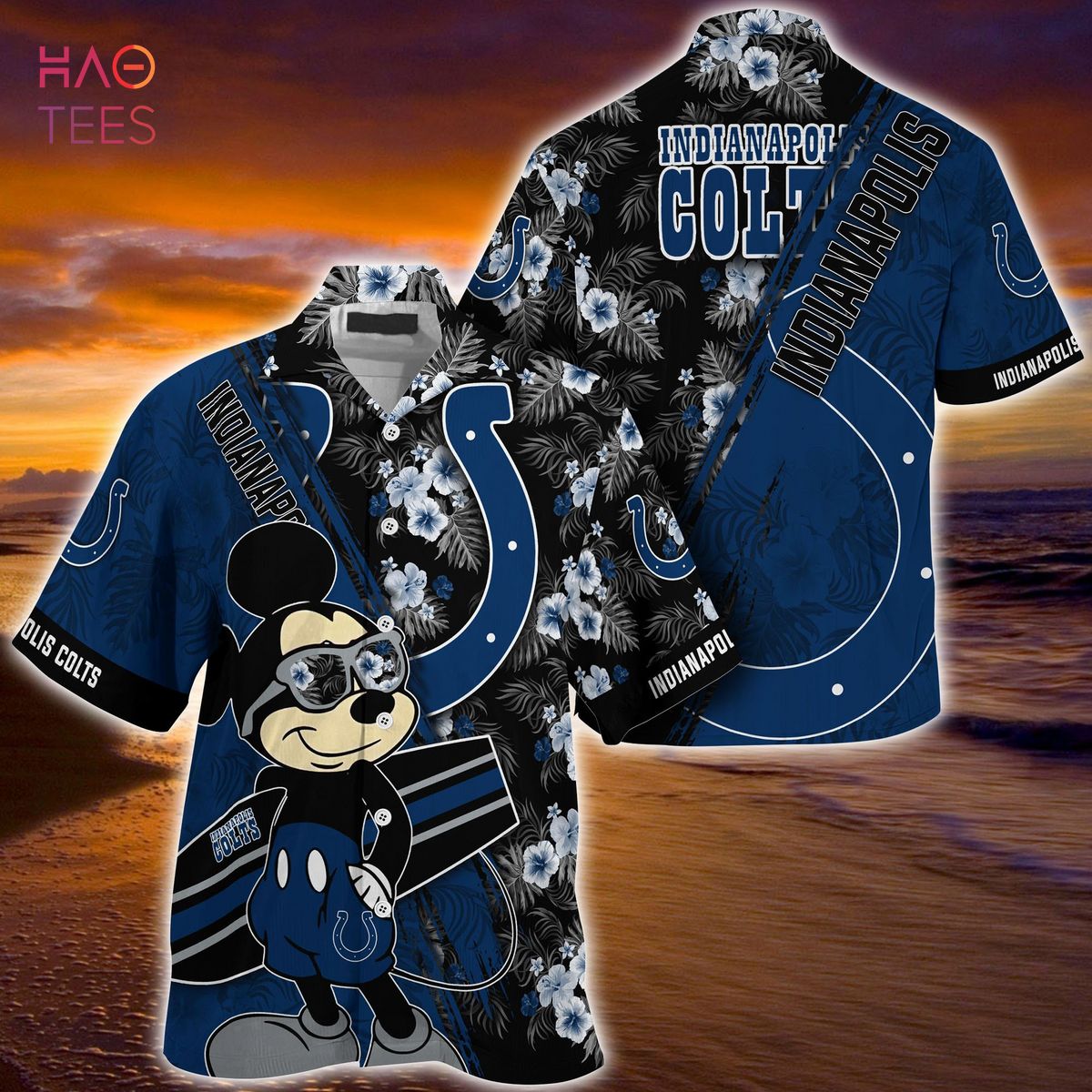 4th Of July Indianapolis Colts NFL Mickey Mouse Graphic American Flag  Printed Hawaiian Shirt