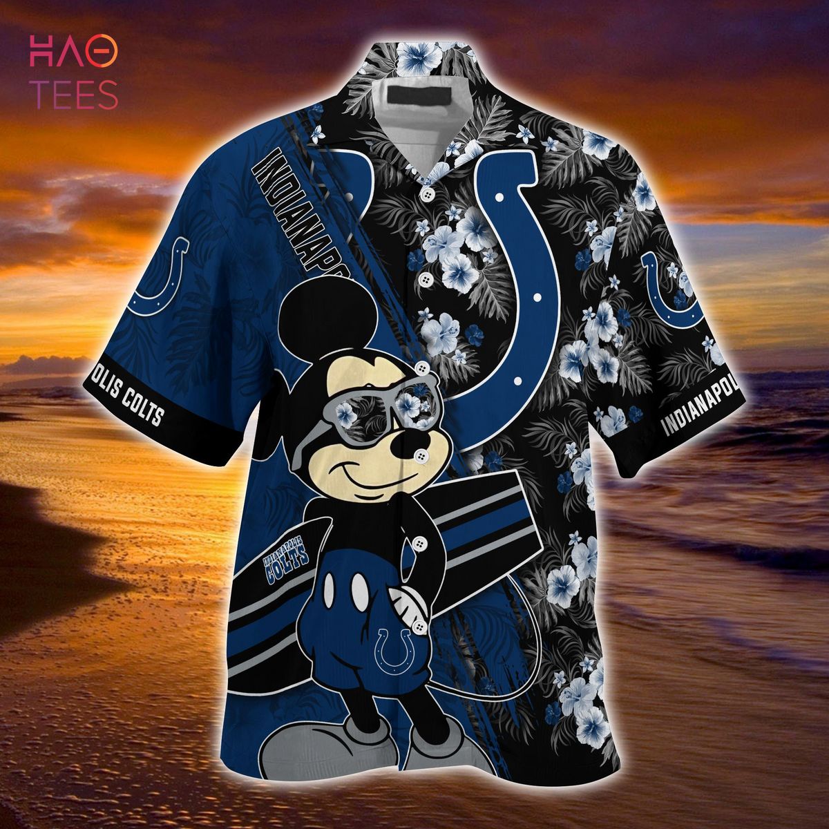 4th Of July Indianapolis Colts NFL Mickey Mouse Graphic American Flag  Printed Hawaiian Shirt