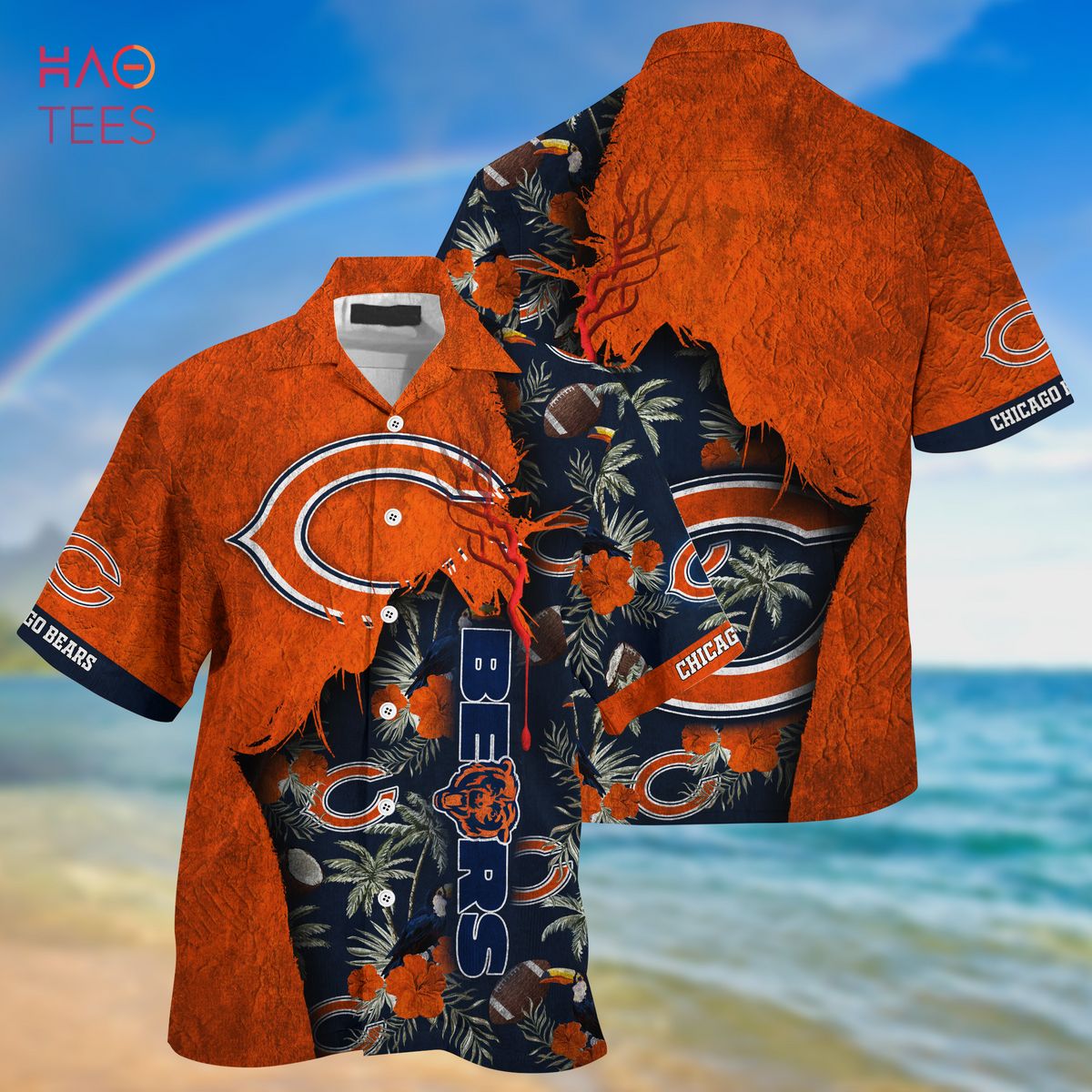 NEW Chicago Bears NFL God Hawaiian Shirt