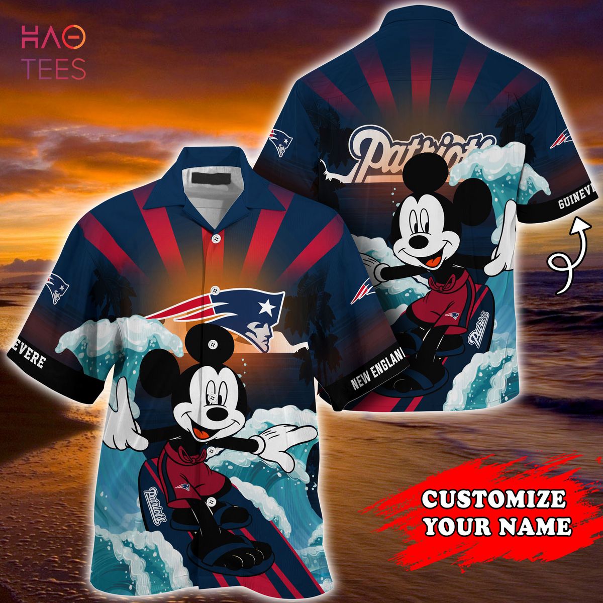 New England Patriots NFL Custom Name Hawaiian Shirt Summer Shirt