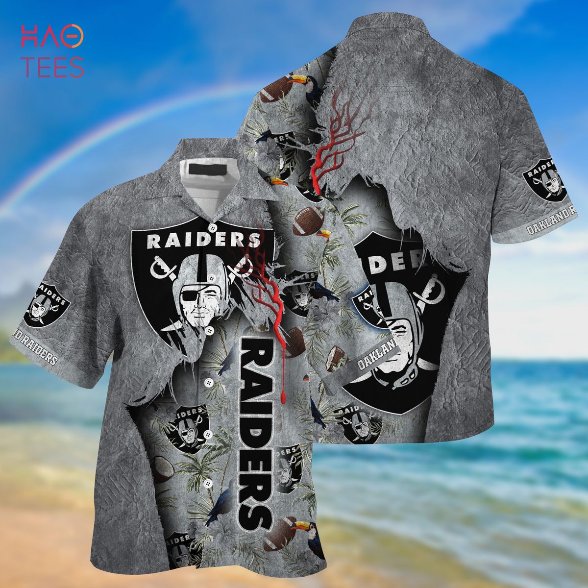 NEW Oakland Raiders NFL God Hawaiian Shirt NEW Oakland Raiders NFL God Hawaiian Shirt