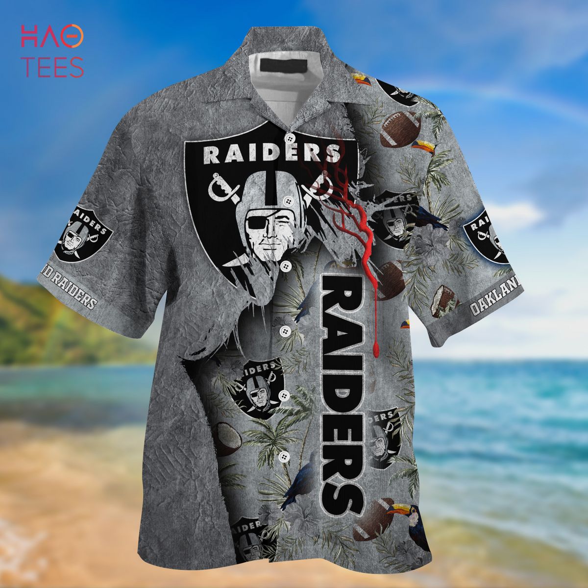 NEW Oakland Raiders NFL God Hawaiian Shirt NEW Oakland Raiders NFL God Hawaiian Shirt