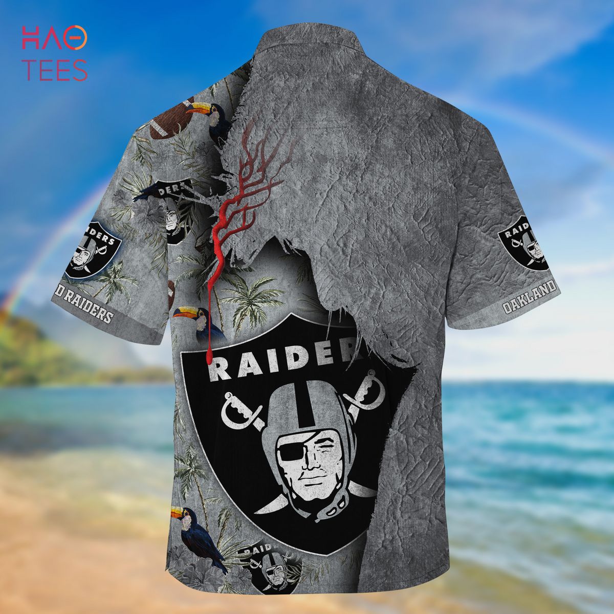 NEW Oakland Raiders NFL God Hawaiian Shirt NEW Oakland Raiders NFL God Hawaiian Shirt