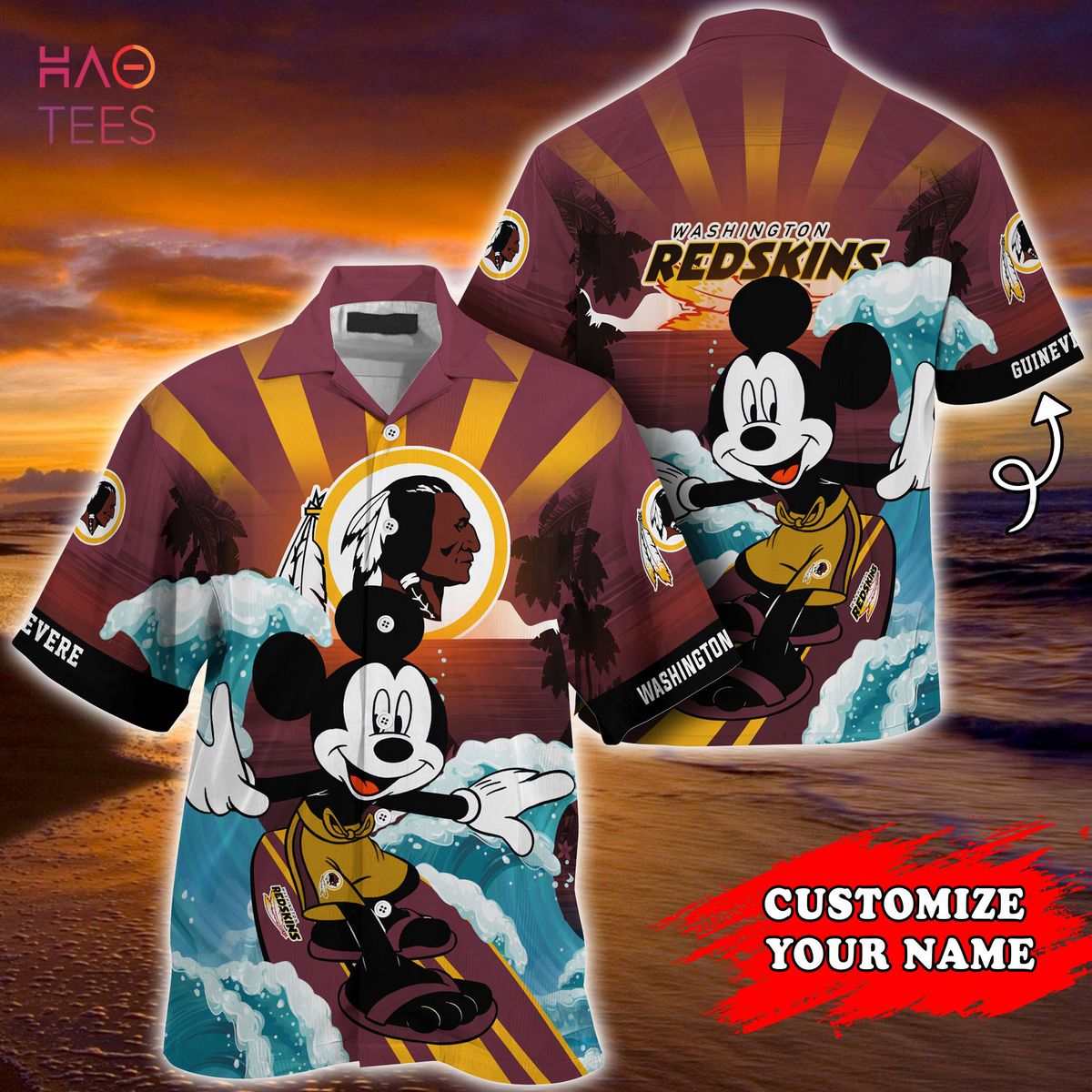 Washington Redskins NFL Summer Customized Hawaiian Shirt