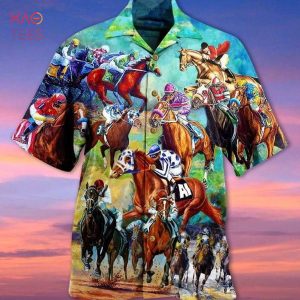 Cowboy Racing Horse Print Hawaiian Shirt