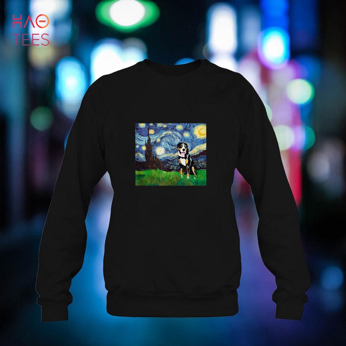 Greater Swiss Mountain Dog Starry Night Inspired Art Owner Shirt Greater Swiss Mountain Dog Starry Night Inspired Art Owner Shirt