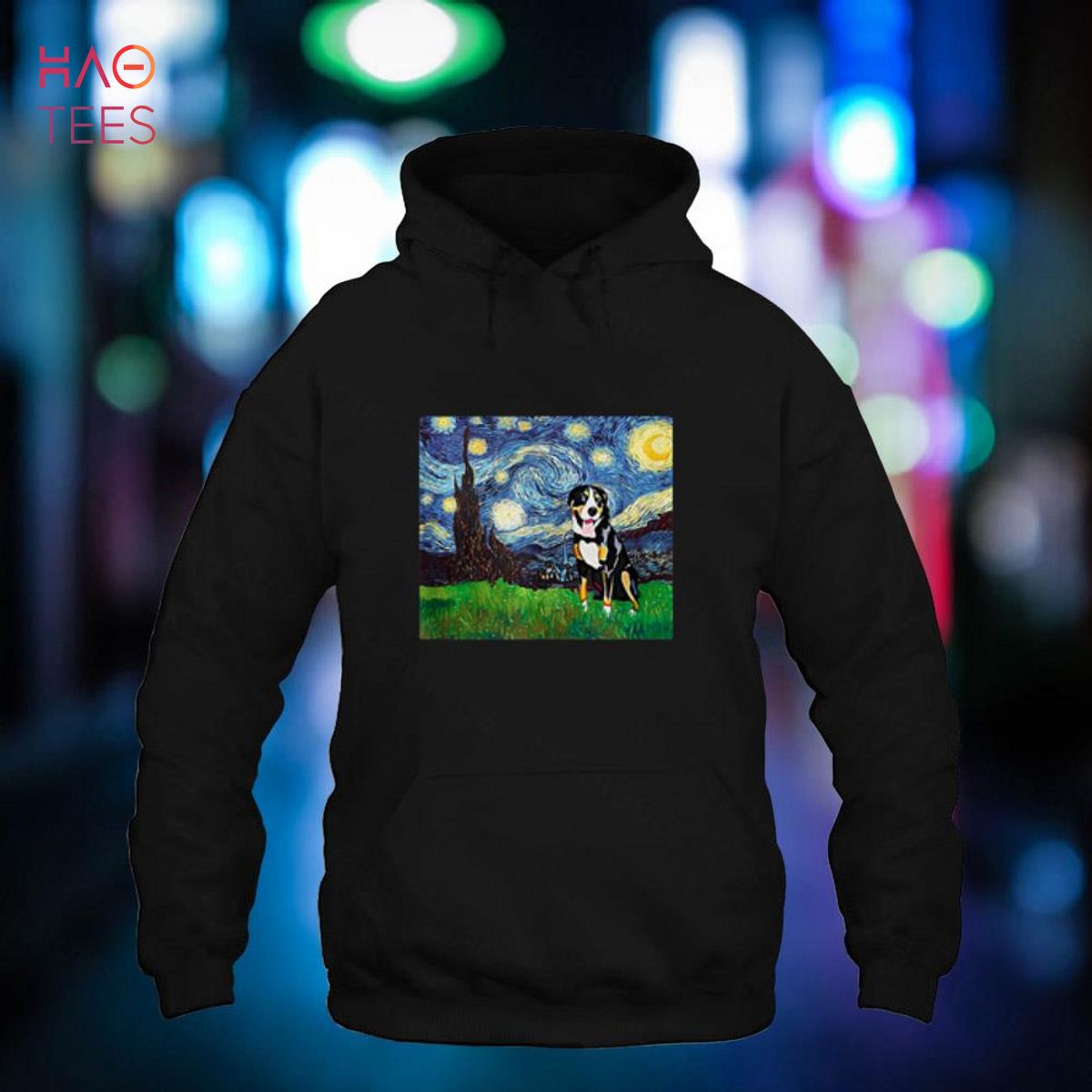 Greater Swiss Mountain Dog Starry Night Inspired Art Owner Shirt Greater Swiss Mountain Dog Starry Night Inspired Art Owner Shirt