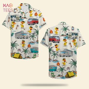 Camping Duck Campers & Duck Pattern Hawaiian Shirt