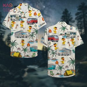 Camping Duck Campers & Duck Pattern Hawaiian Shirt