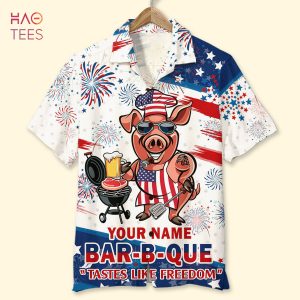 Bar-B-Que Tastes Like Freedom Personalized Grill Independence Day Hawaiian Shirt Bar-B-Que Tastes Like Freedom Personalized Grill Independence Day Hawaiian Shirt