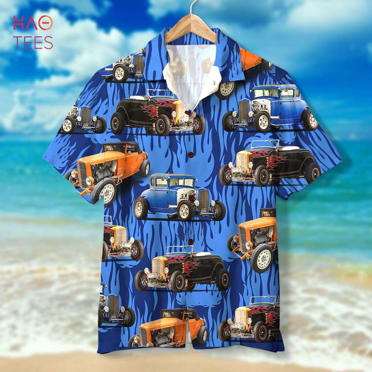 Hot Rod Flame Custom Car Hot Rod Hawaiian Shirt and Men Beach Shorts Hot Rod Flame Custom Car Hot Rod Hawaiian Shirt and Men Beach Shorts