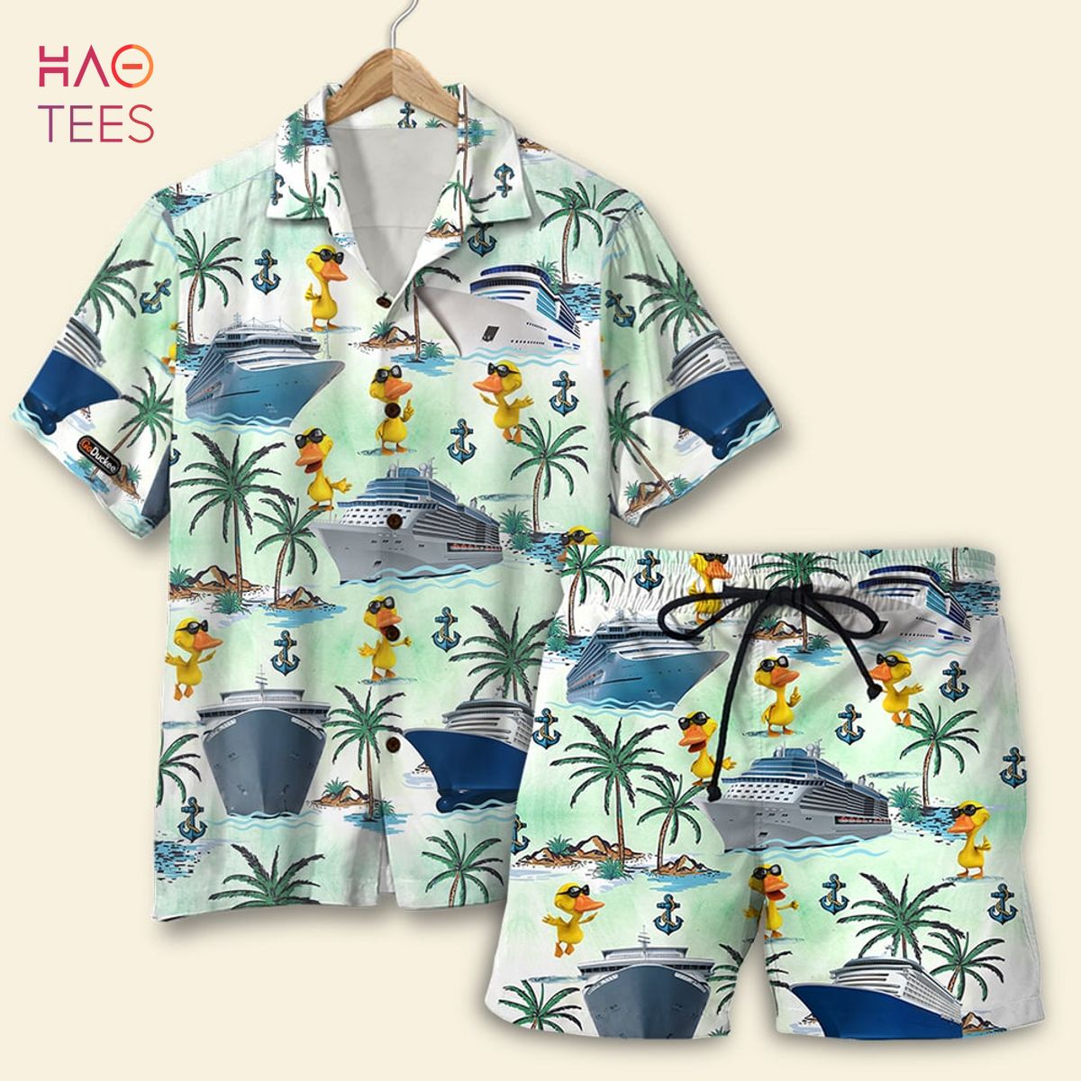 BEST Cruising Duck Hawaiian Shirt & Men Beach Shorts