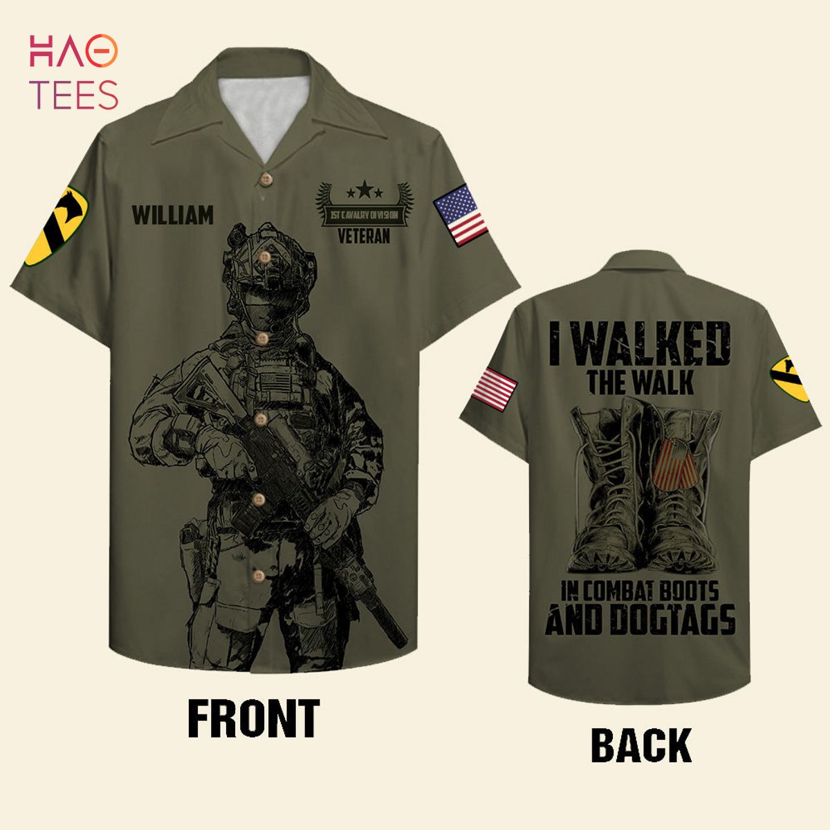 I Walked The Walk Personalized Veteran Hawaiian Shirt I Walked The Walk Personalized Veteran Hawaiian Shirt