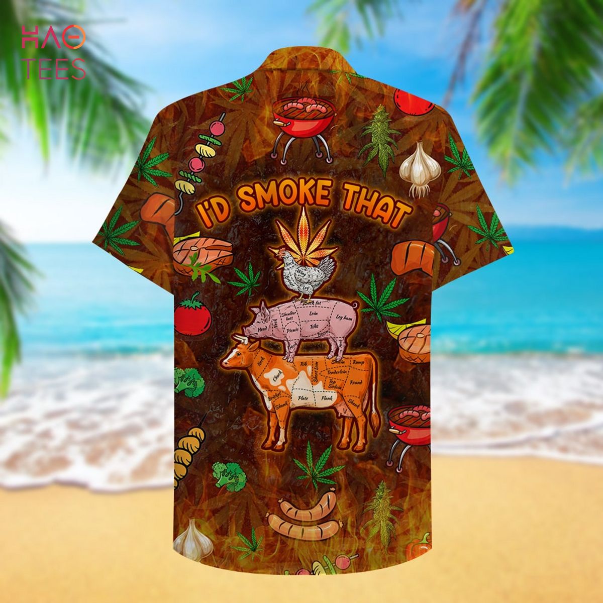 BEST BBQ I'd smoke that Hawaiian Shirt