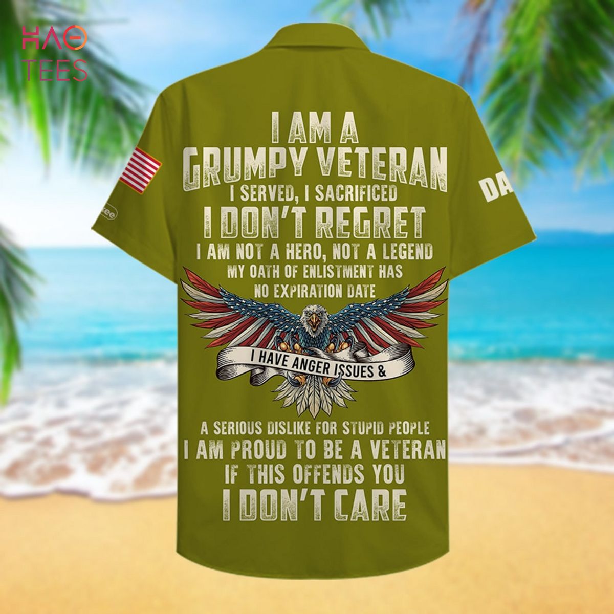 I Am A Grumpy Veteran Personalized Veteran Hawaiian Shirt