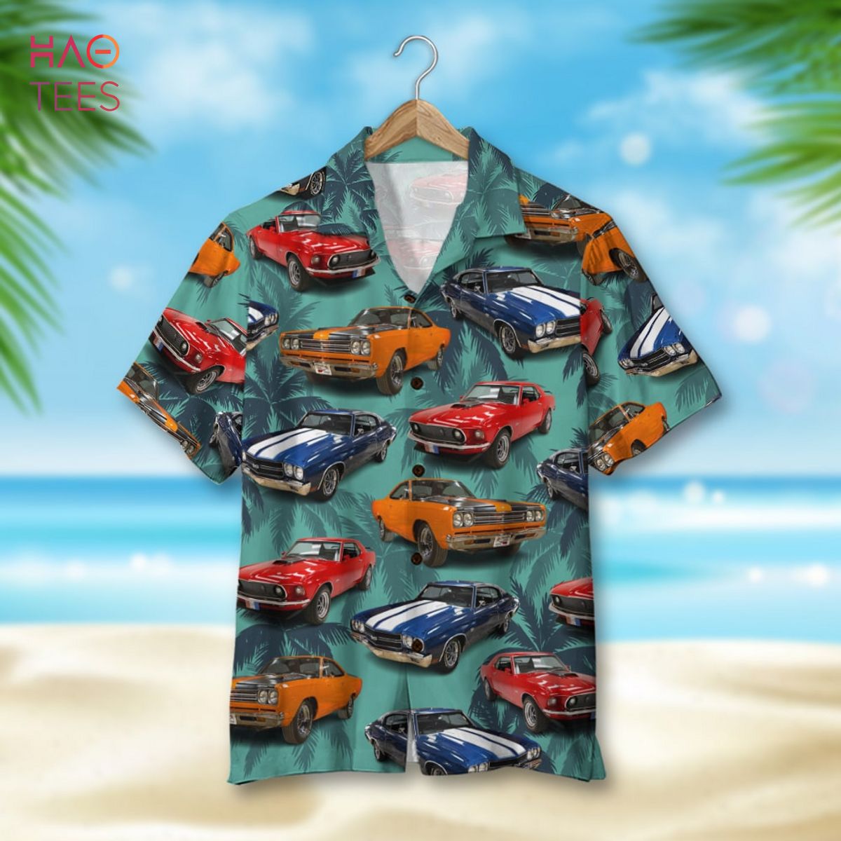 Amazing Vintage Muscle Car On Route Hawaiian Shirt - Lelemoon