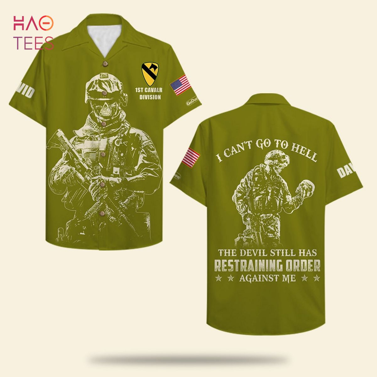 I Can’t Go To Hell Personalized Veteran Hawaiian Shirt