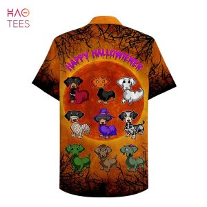 Dachshund Happy Hallowiener Hawaiian Shirt, Aloha Shirt Dachshund Happy Hallowiener Hawaiian Shirt, Aloha Shirt