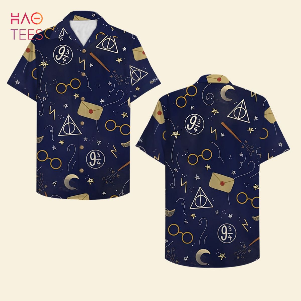Glasses & Magic Stick Seamless Pattern Hawaiian Shirt