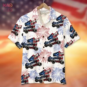 Independence Day Personalized Dirt Track Racing Hawaiian Shirt