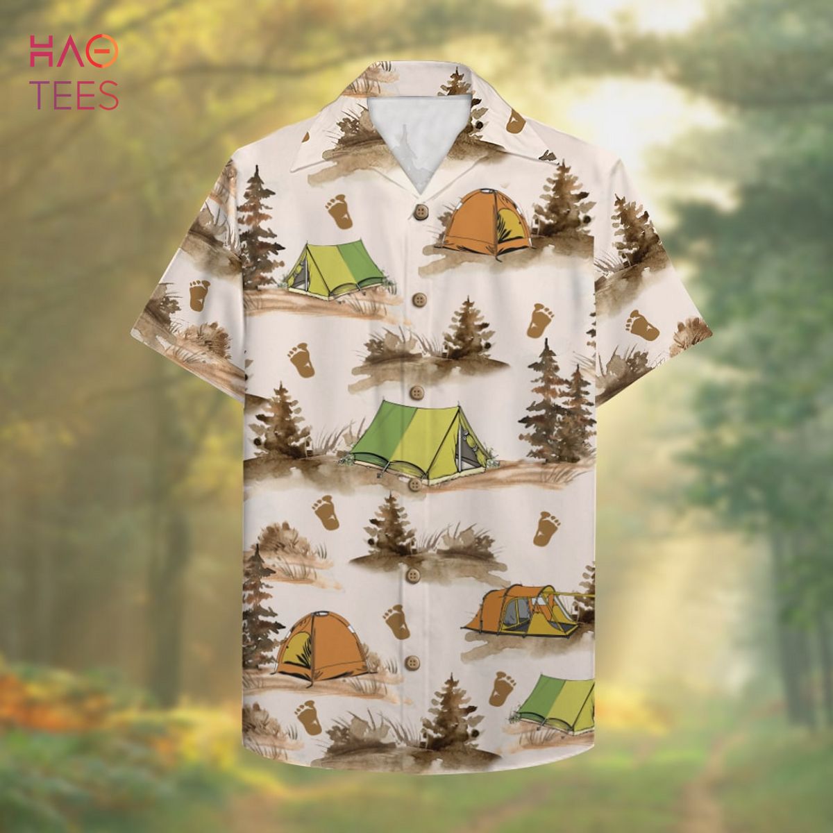 Camping With Bigfoot Hawaiian Shirt Outfit For Men Women - Listentee