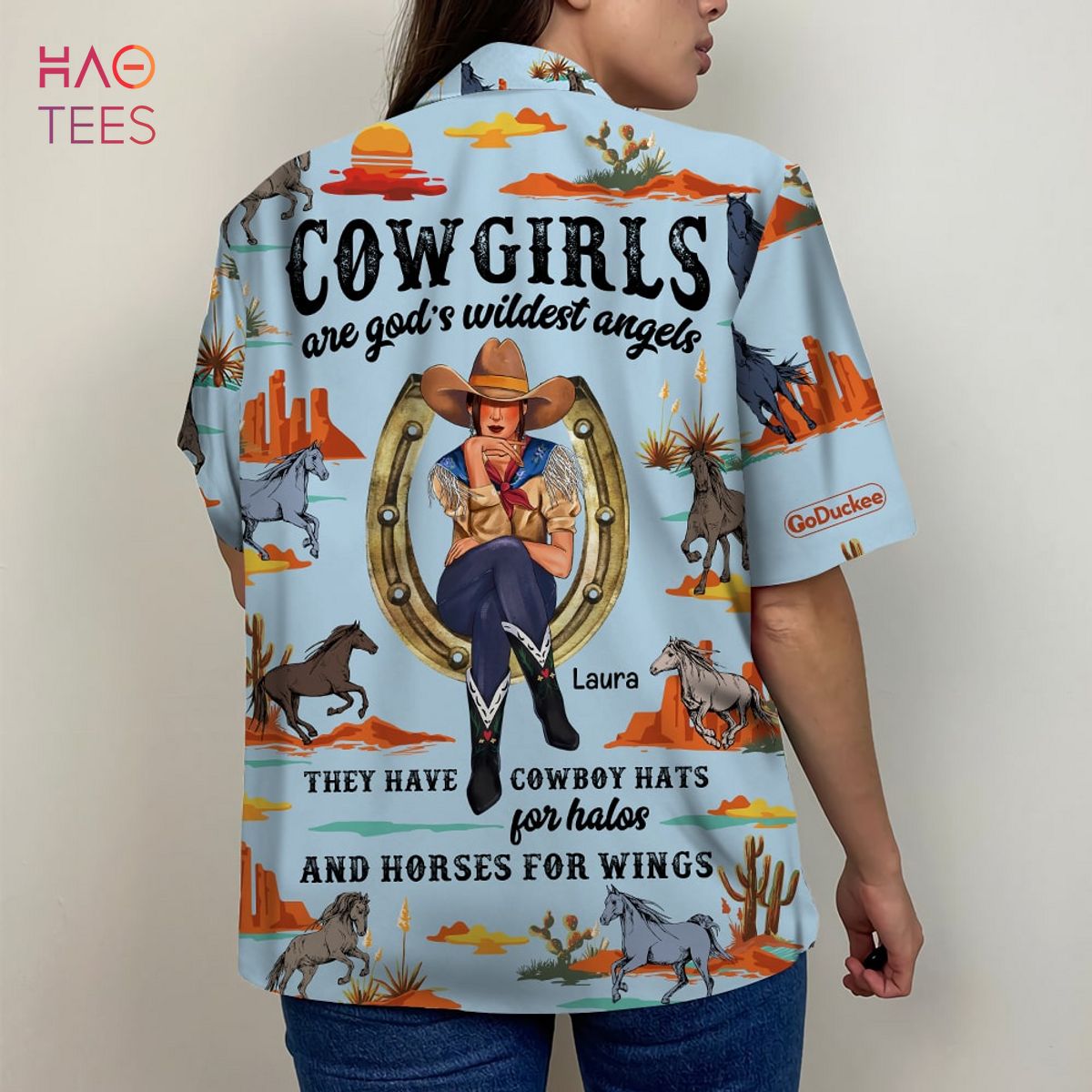 Cowgirls Are God's Wildest Angels Personalized Cowgirl Hawaiian Shirt