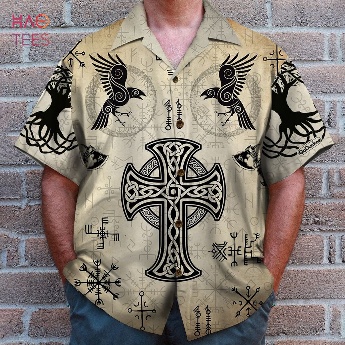 Too Many Idiots Not Enough Axes - Strong Viking Back View Personalized Viking Hawaiian Shirt