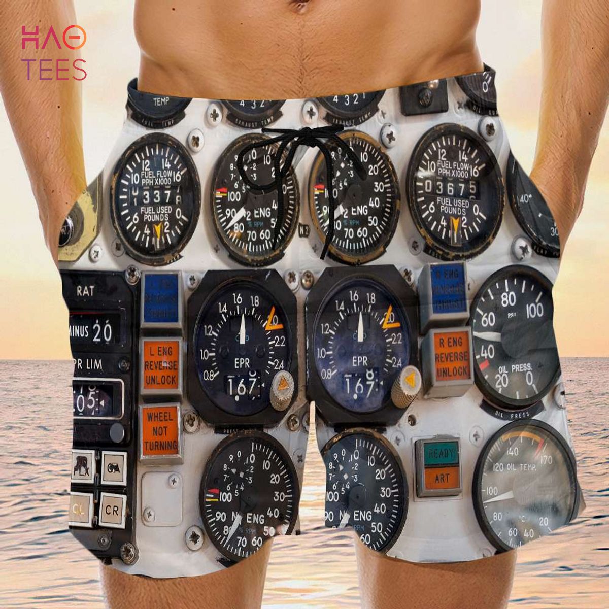 Aircraft Cockpit Personalized Pilot Hawaiian Shirt and Men Beach Shorts Aircraft Cockpit Personalized Pilot Hawaiian Shirt and Men Beach Shorts