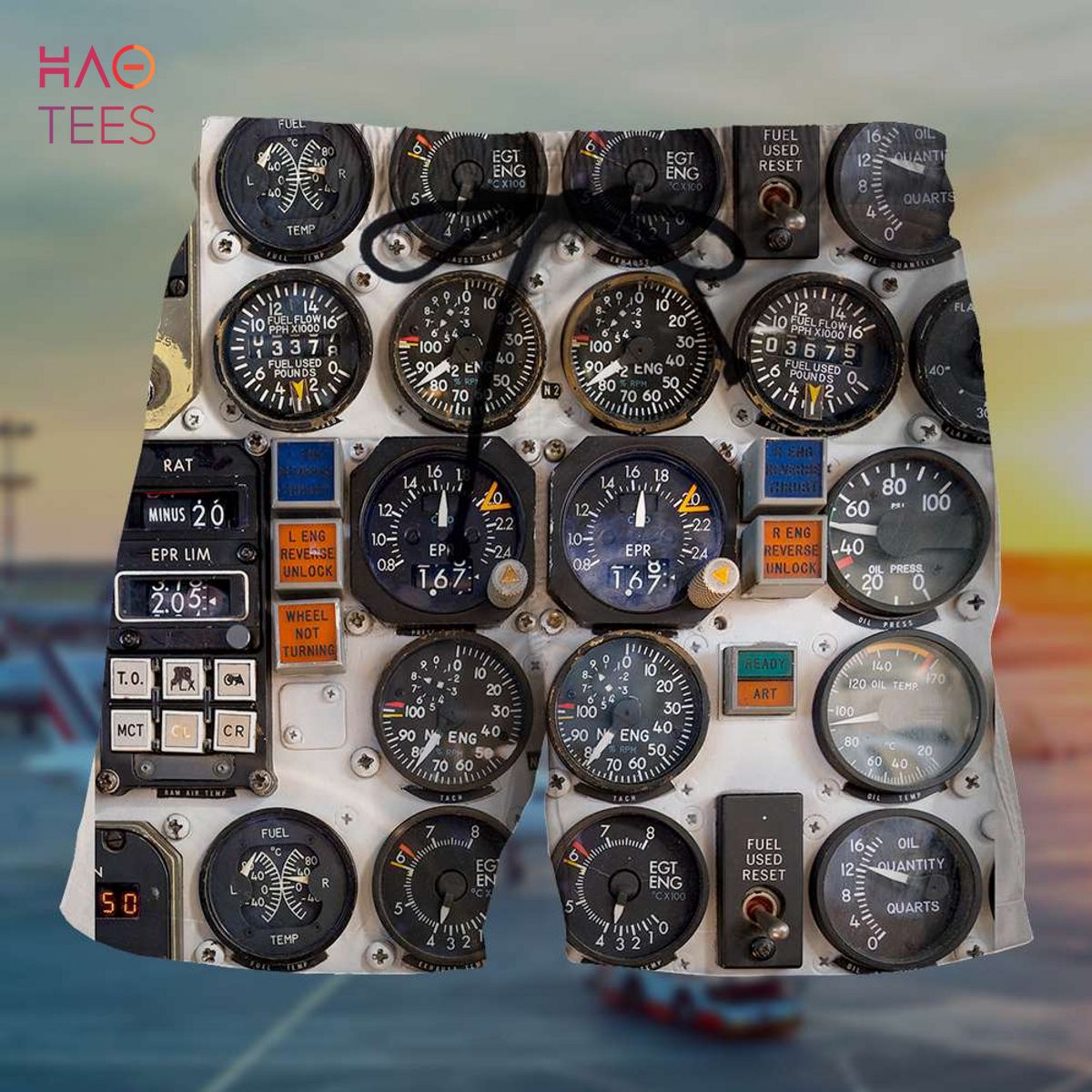 Aircraft Cockpit Personalized Pilot Hawaiian Shirt and Men Beach Shorts