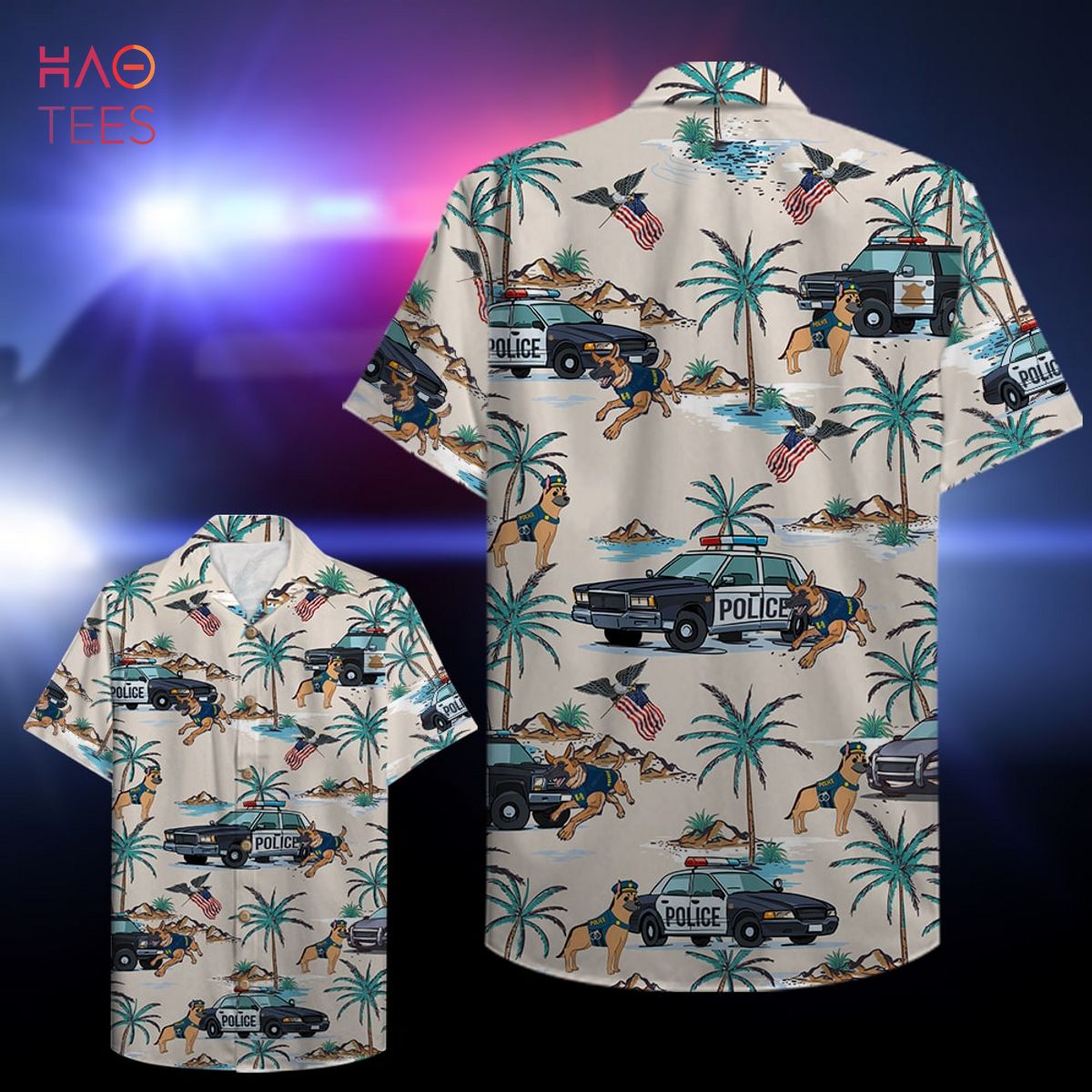 BEST Police Car And Police Dog Hawaiian Shirt, Aloha Shirt