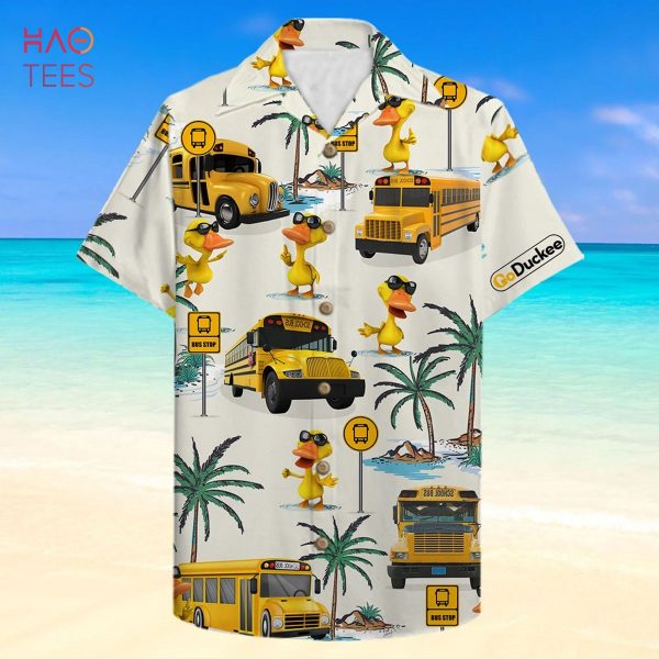 School Bus Drive Duck Bus & Duck Pattern Hawaiian Shirt