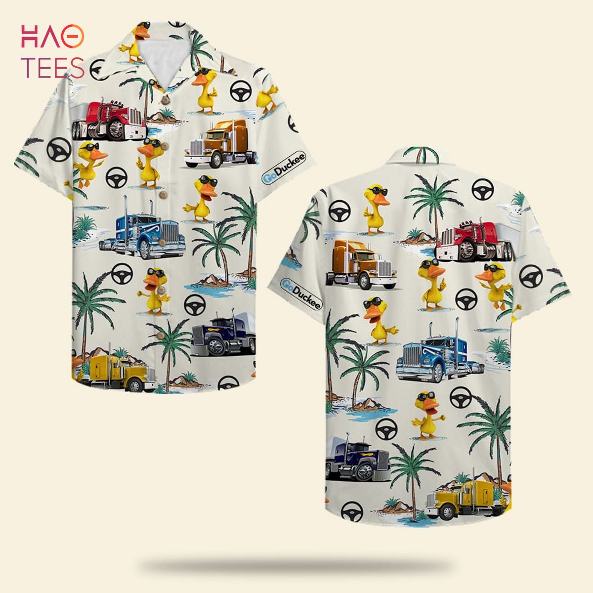 BEST Truck & Duck Pattern Hawaiian Shirt BEST Truck & Duck Pattern Hawaiian Shirt