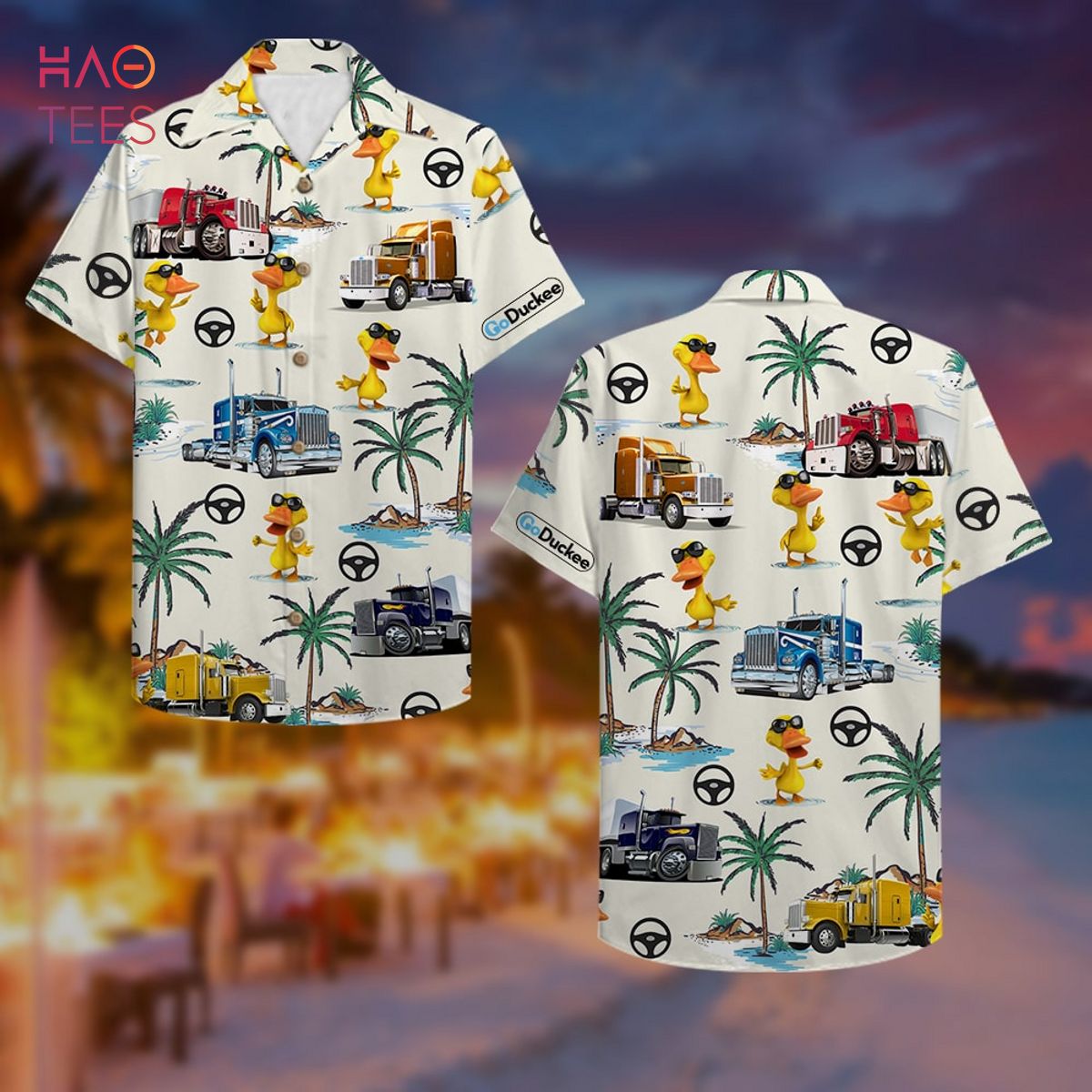 BEST Truck & Duck Pattern Hawaiian Shirt BEST Truck & Duck Pattern Hawaiian Shirt