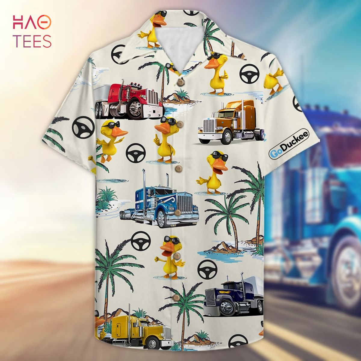 BEST Truck & Duck Pattern Hawaiian Shirt BEST Truck & Duck Pattern Hawaiian Shirt