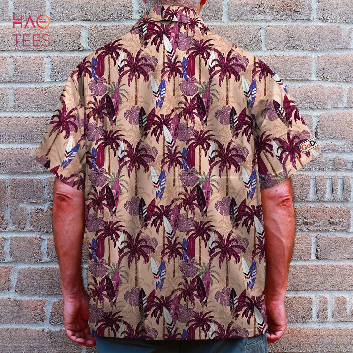 Surfing Hawaiian Shirt - Custom Palm Trees Background Surfing Hawaiian Shirt - Custom Palm Trees Background