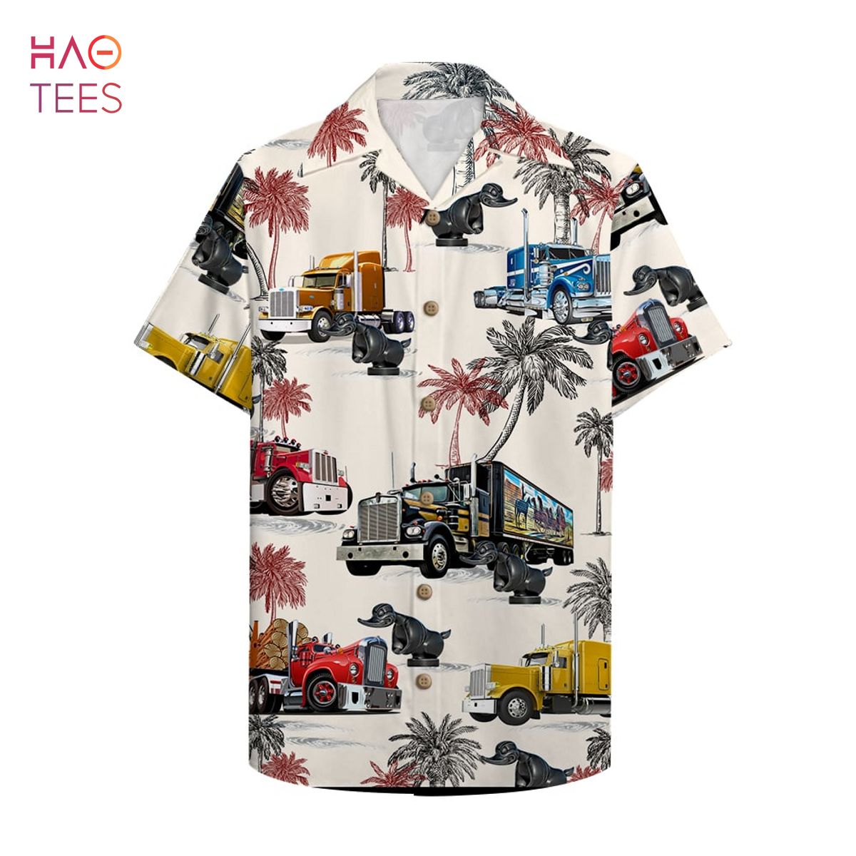 Truck With Duck Pattern Hawaiian Shirt, Aloha Shirt