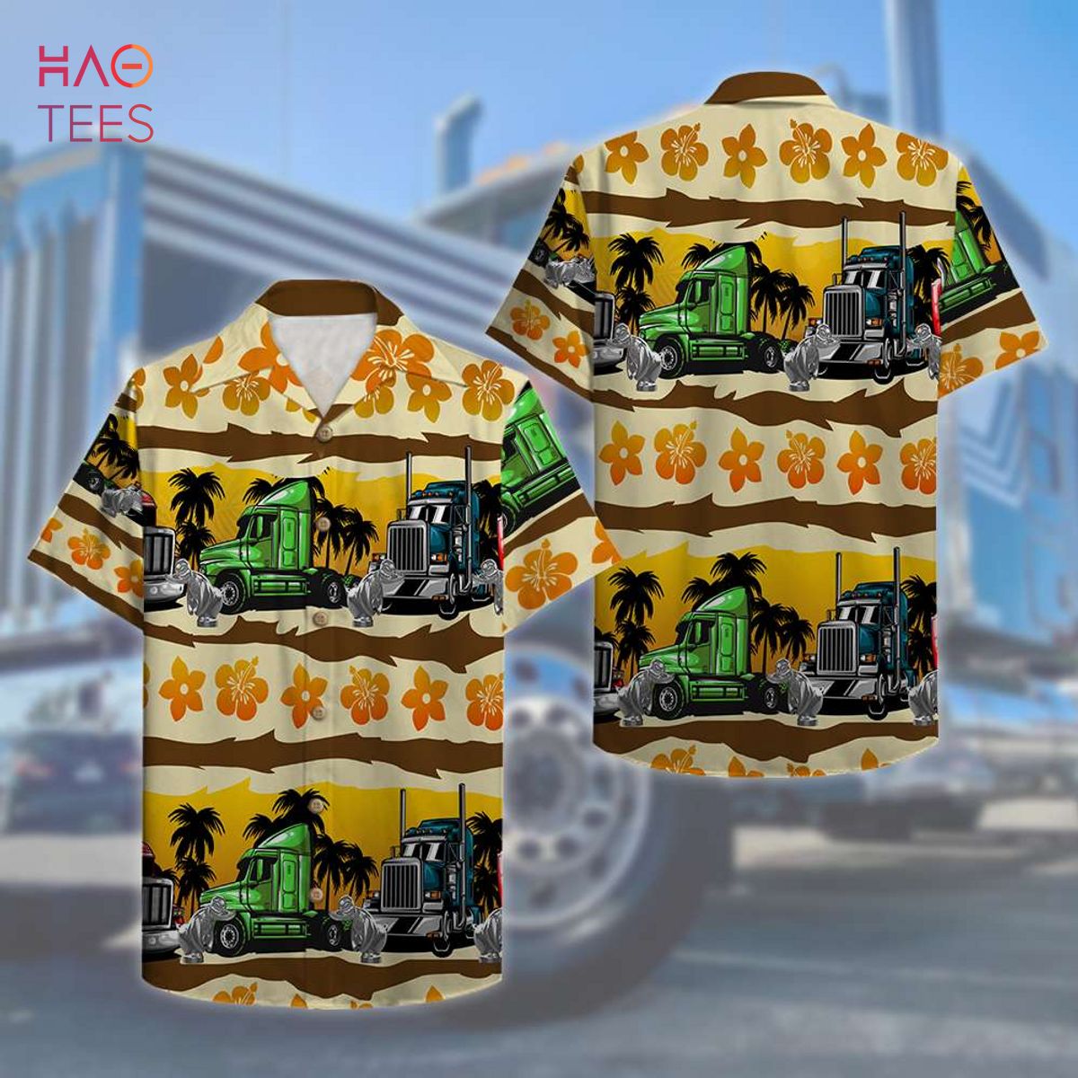 Trucker Summer Hawaiian Shirt, Aloha Shirt