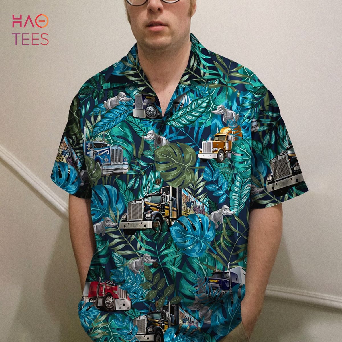 Semitruck And Rubber Duck Hawaiian Shirt, Aloha Shirt Semitruck And Rubber Duck Hawaiian Shirt, Aloha Shirt