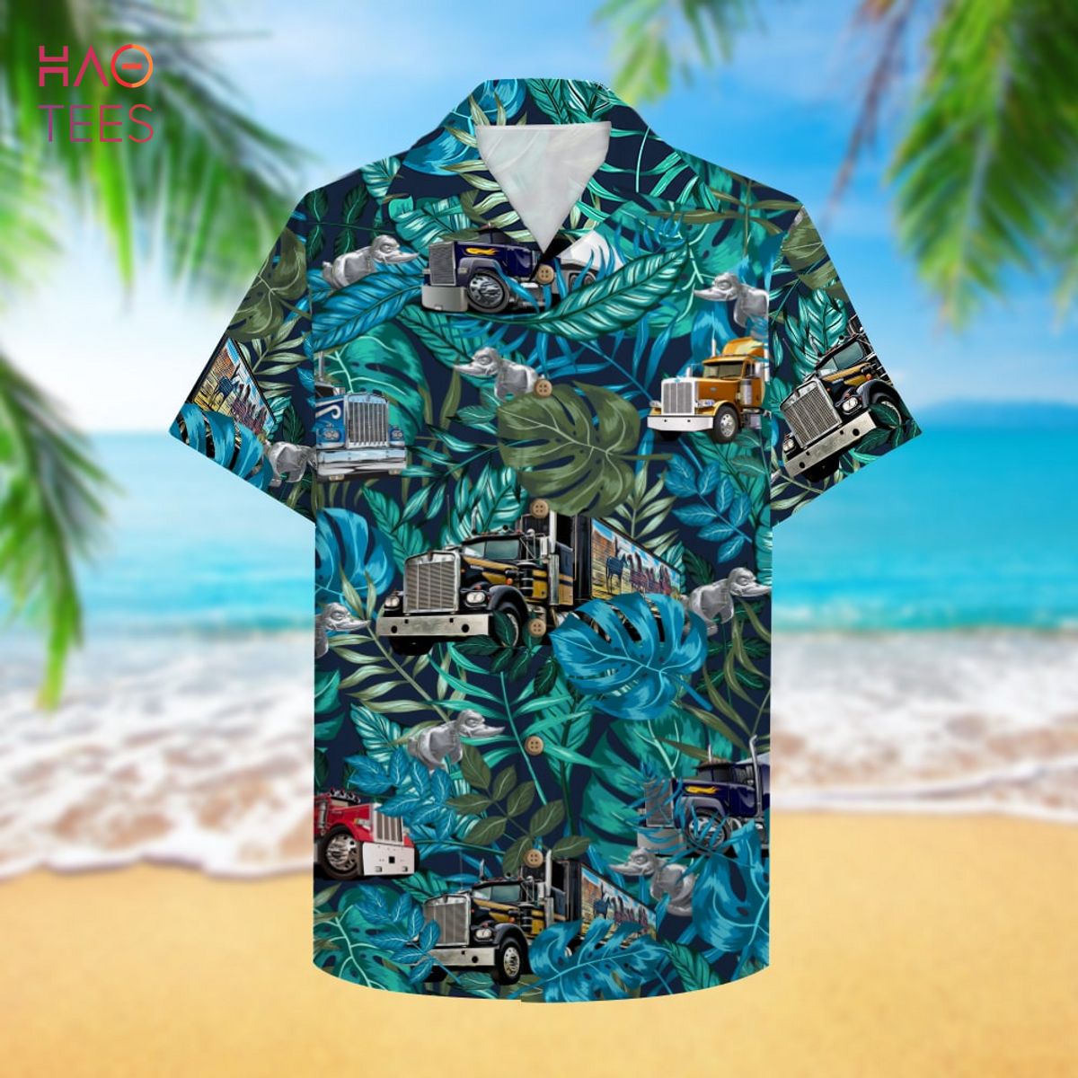 Semitruck And Rubber Duck Hawaiian Shirt, Aloha Shirt Semitruck And Rubber Duck Hawaiian Shirt, Aloha Shirt