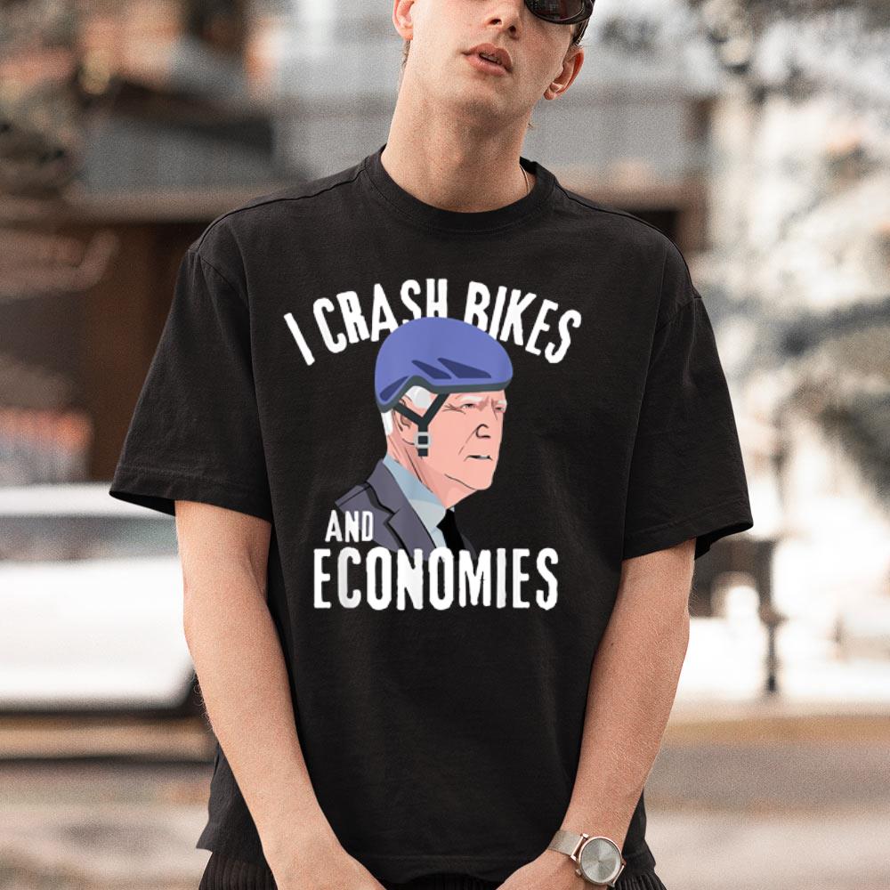 I Crash Bikes and Economies Joe Biden Falling off bike Shirt
