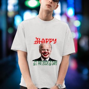 Womens Funny Clown Joe Biden Happy St Patrick’s Day For Halloween Shirt