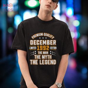 Man Myth Legend December 1992 30th Birthday Tee 30 Years Old Shirt